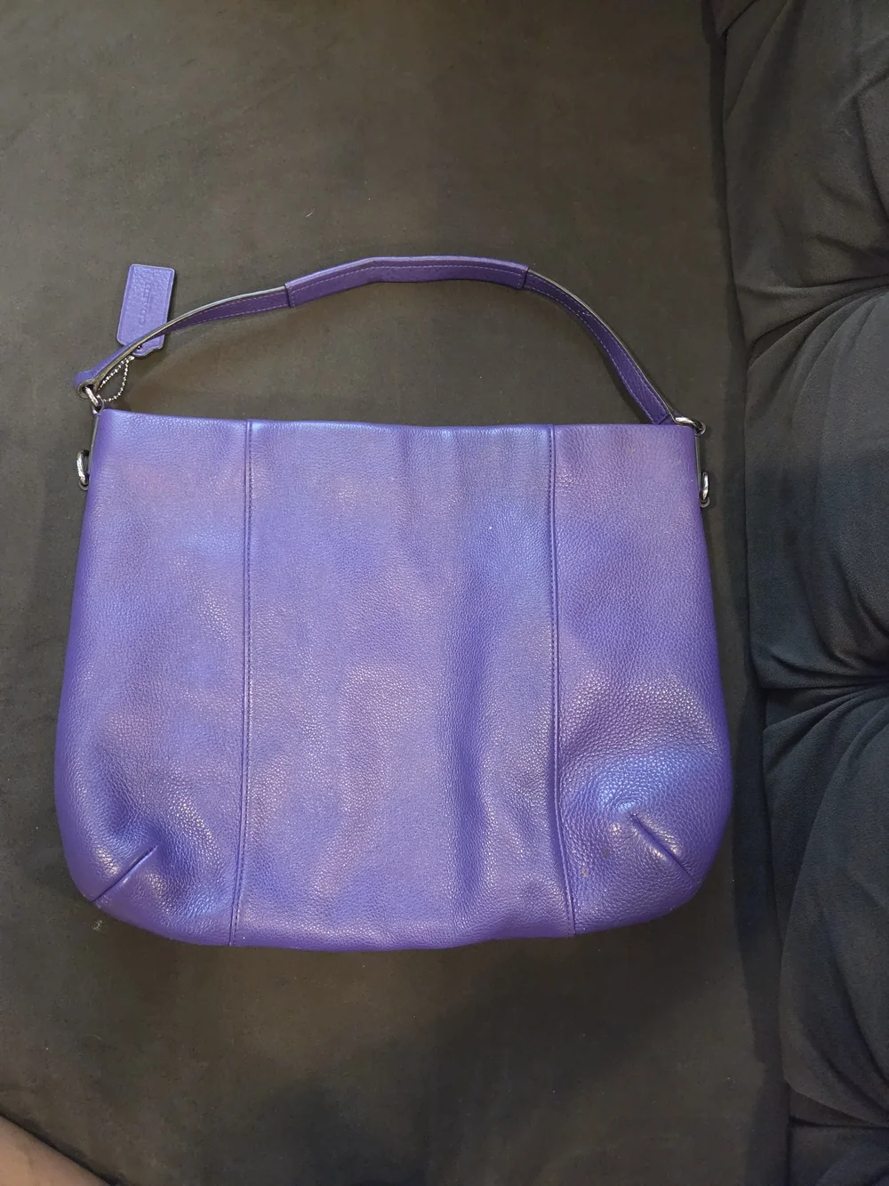 COACH Purple Pebbled Leather Crossbody Tote